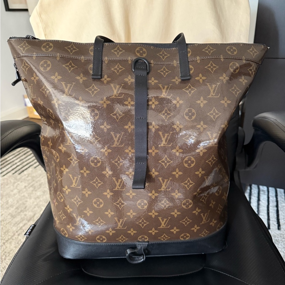 Louis Vuitton Brown and Black Backpack / Tote with Monogram